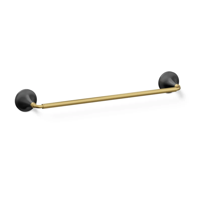 Kohler 27425-BMB Tone 18"-Towel BAR, Matte Black w/Moderne Brass