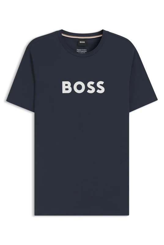 BOSS Mens T-Shirt RN Logo-Print T-Shirt in Cotton Jersey