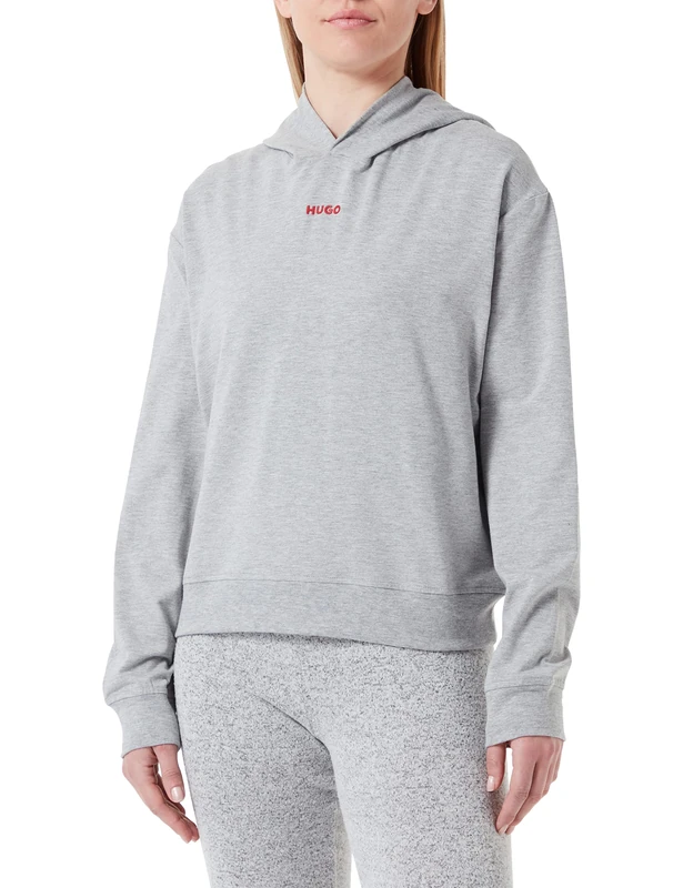 HUGO Women's Shuffle Hoodie Loungew_Sweatshirt, Medium Grey33, M, Medium Grey33, M