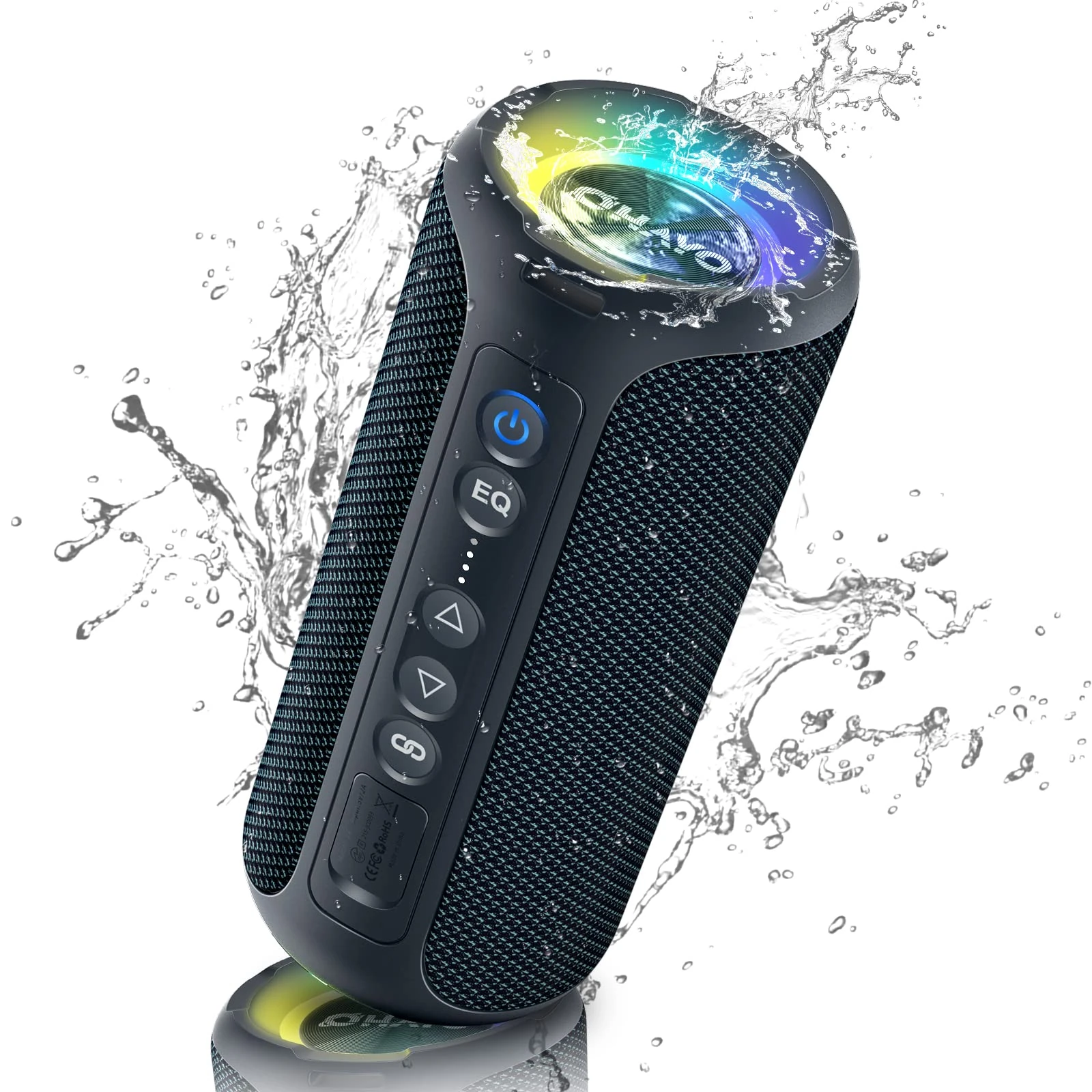 OHAYO 40W Portable Bluetooth Speaker, IPX7 Waterproof Outdoor Speakers with LED Light, 30H Play, Enhanced Bass, Surround Loud Sound, Wireless Speaker for Beach, Pool, Shower, Travel