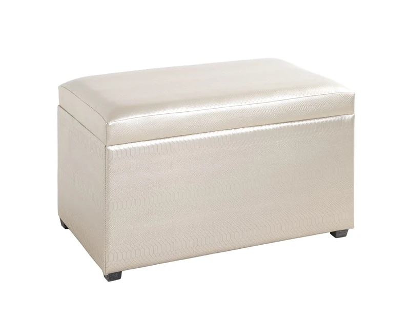 HAKU Möbel Storage Bench Gold, Synthetic Fabric With Leather Look, Mdf - Size: W 65 cm X H 42 cm X D 40 cm, Style: Art Deco
