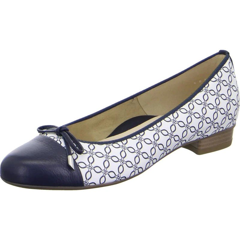 ARA Women's bari Ballet Flat, Blue, White, Blue, 4.5 UK