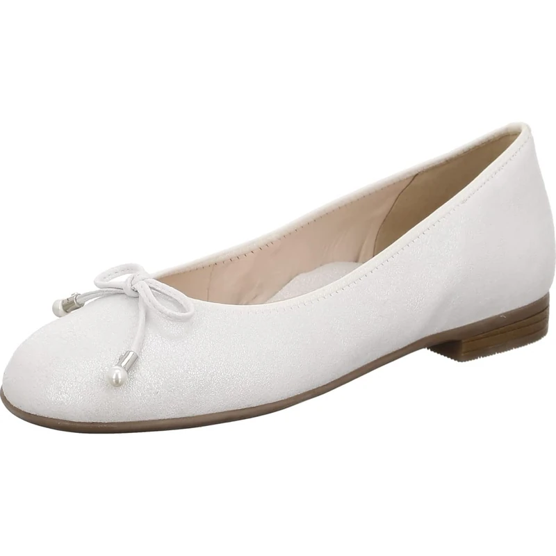 ARA Women's Sardinia Ballet Flat, Off-White, 8.5 UK