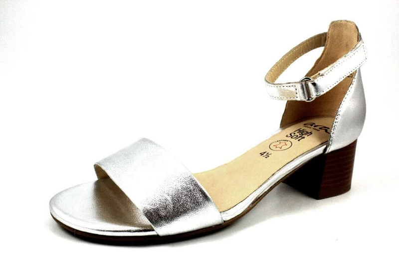 ARA Women's Prato Sandal, Silver 047989, 7 UK