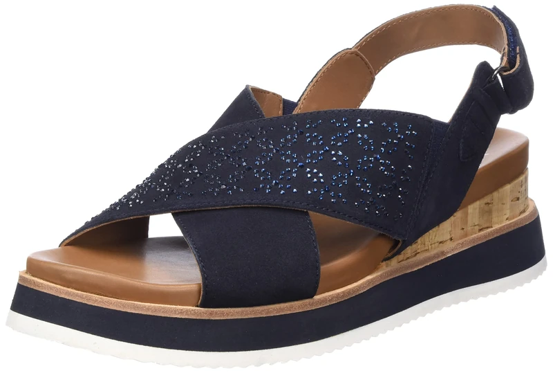 ARA Women's Valencia Sandal, Blue, 6 UK