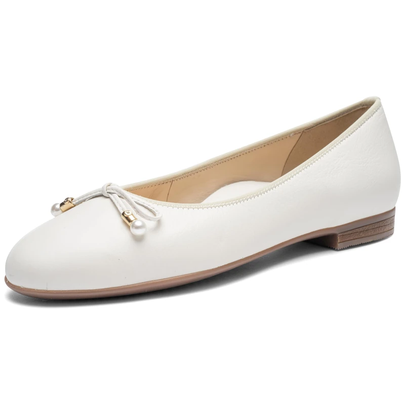 ARA Women's Bari Ballet Flats, Cream, 6 UK
