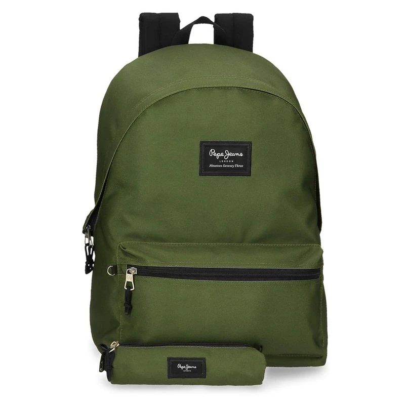 Pepe Jeans Aris Laptop Backpack and School Case 15.6" Green 31x44x17.5cm Polyester 30.01L, green, Laptop Backpack + School Case