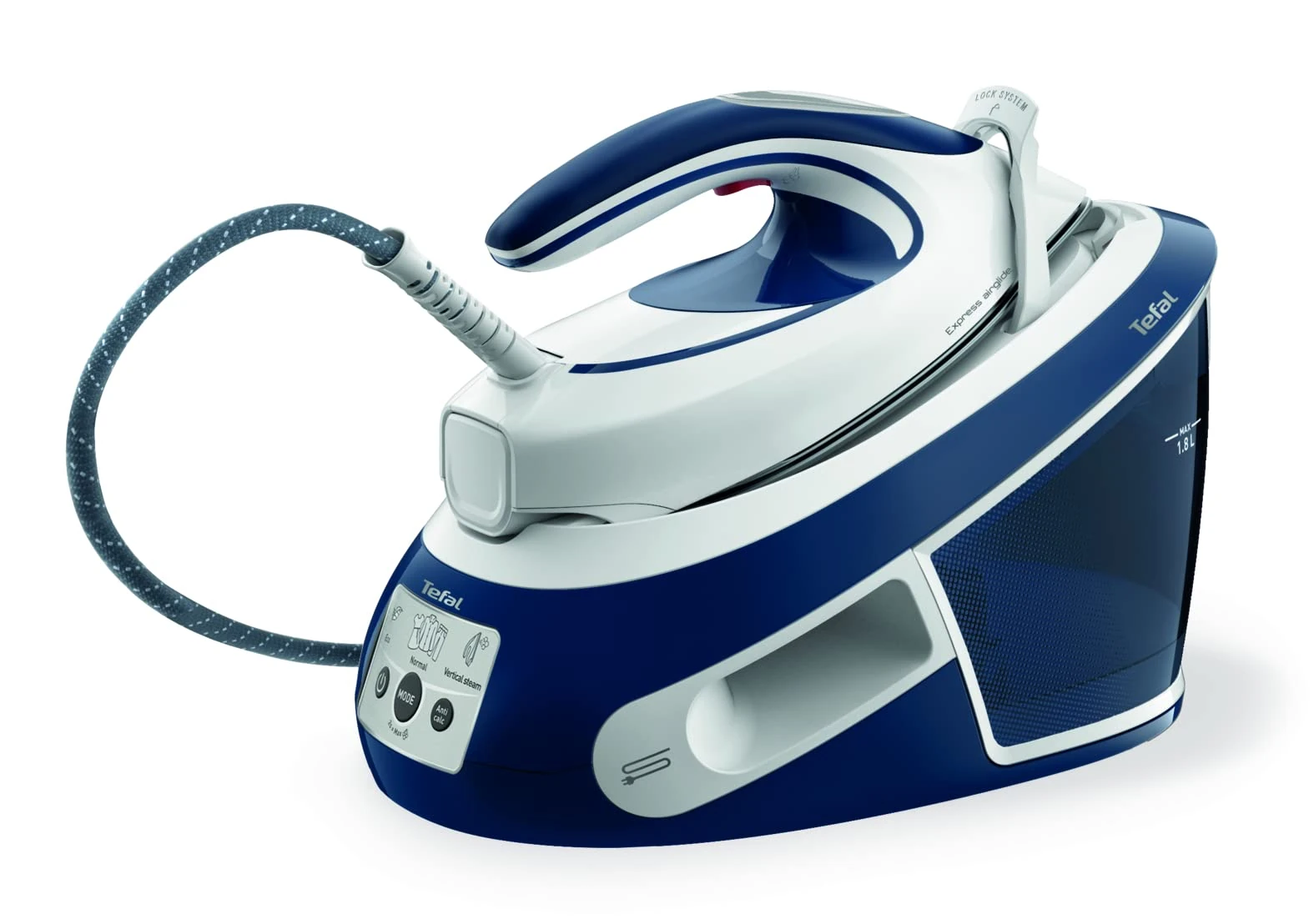 Tefal Steam Generator Iron, 2800W, 460g/min Steam Boost, 7.2 Bar Pressure, SV8022 Express Airglide, White & Blue