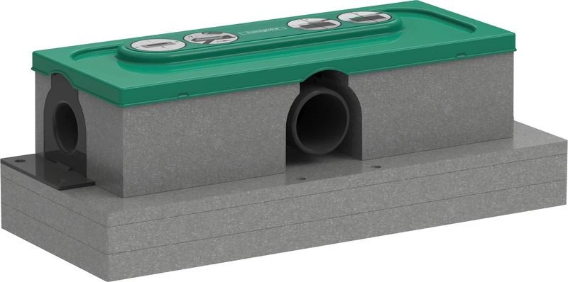 hansgrohe 01001180 uBox Universal Basic Body Shower Drain housing for Standard Installation Base, Gray, Black