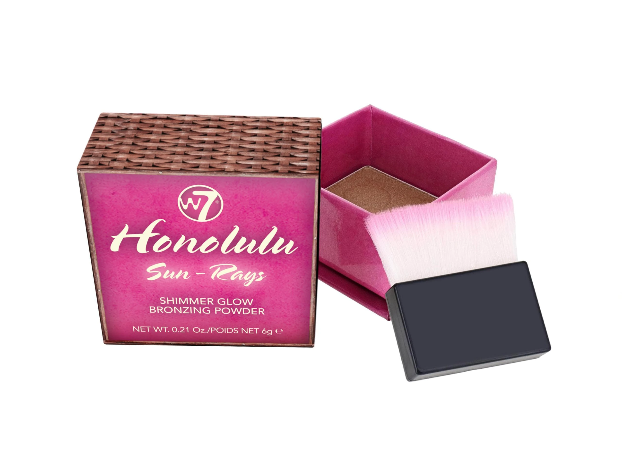 W7 Honolulu Sun-Rays Bronzing Powder - Pressed Powder Shimmer Bronzer - Contouring & Highlighting Vegan Makeup