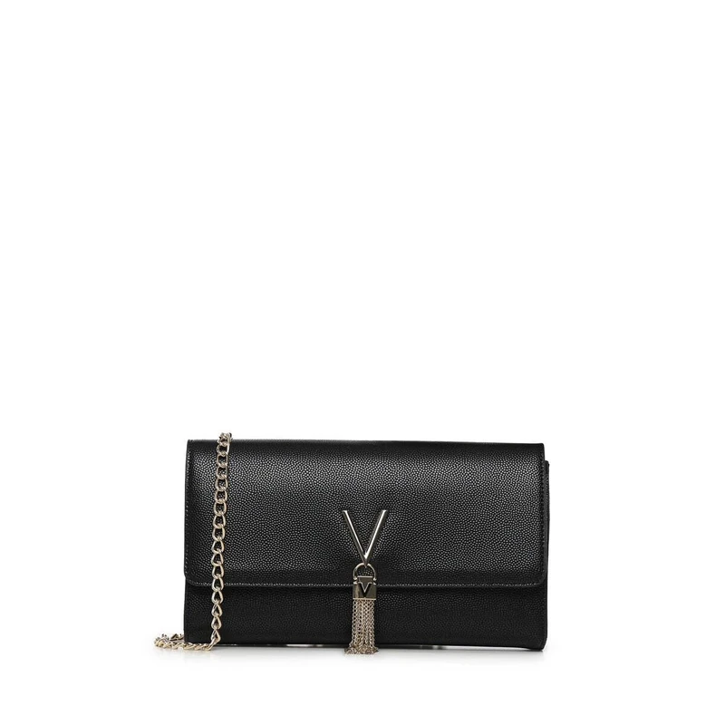 Valentino Pochette 1r4-divina Unique for Women, 4.5x12x27 Centimeters (B x H x T), Black/Gold, ÚNICA