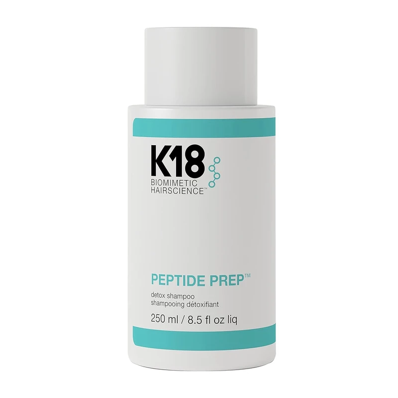 K18 PEPTIDE PREP™ Colour-Safe Detox Clarifying Shampoo, Non-Stripping, pH-Optimised Cleanse, Removes Product Buildup, Dirt, Oils & Metals, 250ml