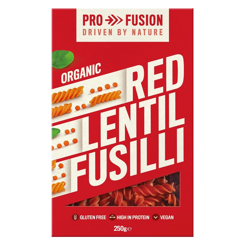 Profusion Organic Red Lentil Fusilli, 250g - Grain-Free, High Protein & Vegan-Friendly