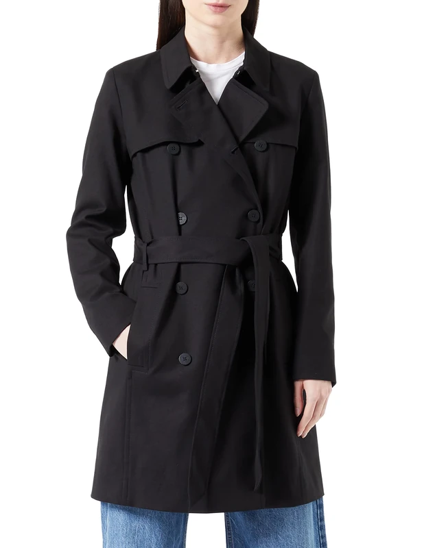 HUGO Women's Makaras-2 Trenchcoat, Black1, 38