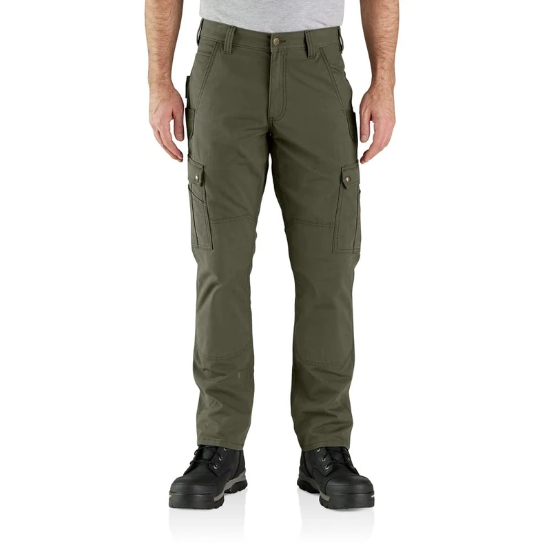 Carhartt Men's Rugged Flex Relaxed Fit Ripstop Cargo Work Pant, Basil, W33/L34