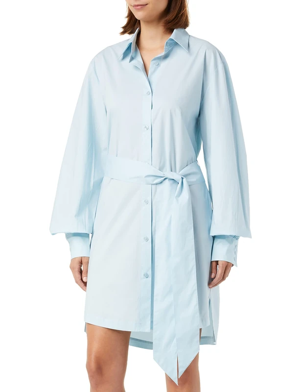 HUGO Women's Kaisanna Dress, Light/Pastel Blue451, 14, Light/Pastel Blue451, 16