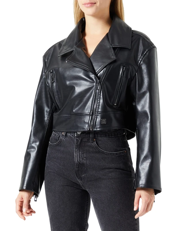 HUGO Women's Abikas-1 Jacket, Black1, 44, Black 1