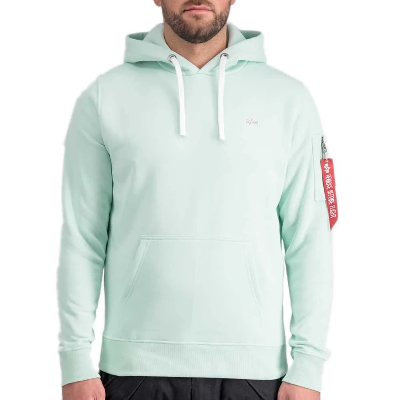 Alpha Industries Unisex EMB Hooded Sweat for Men Mint