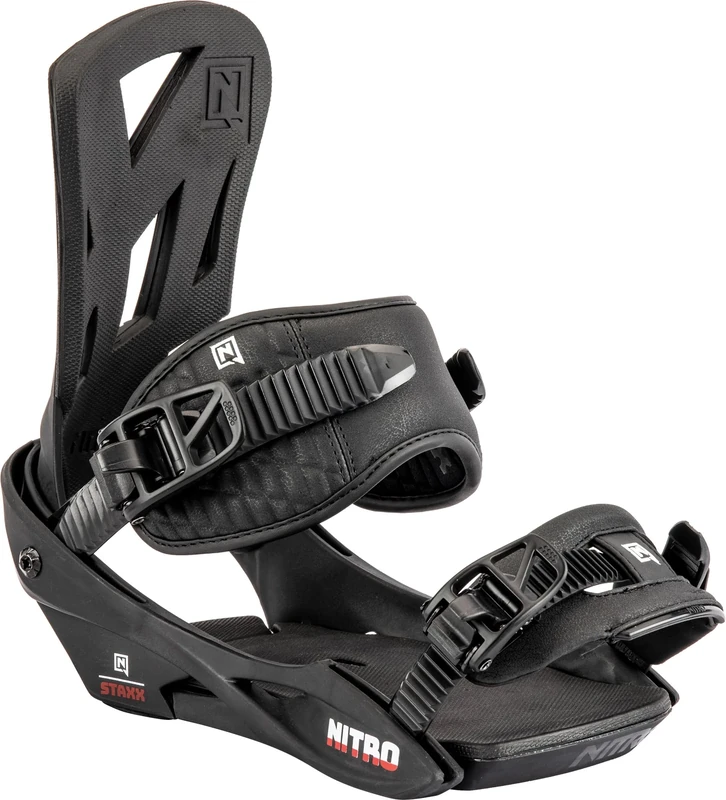 Nitro Men's Staxx '23 Snowboard Binding, Snowboard Binding, Black, L