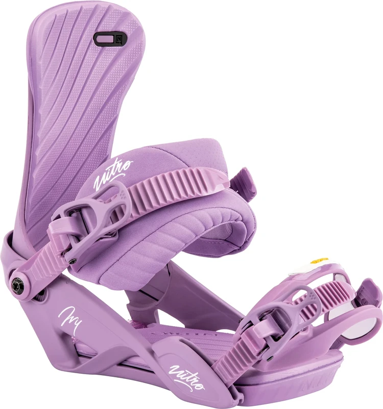 Nitro Women's IVY '23 All Mountain Freestyle Freeride Binding, Snoboard Binding, Snowboard Binding, Lavender, S/M