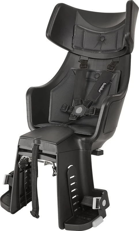 BOBIKE 8011300026 - Rear Bicycle Child Seat EXCLUSIVE MAXI TOUR PLUS For Frame – Safe and Stylish For Kids 9 Months to 6 Years, Up to 22kg, Urban Black