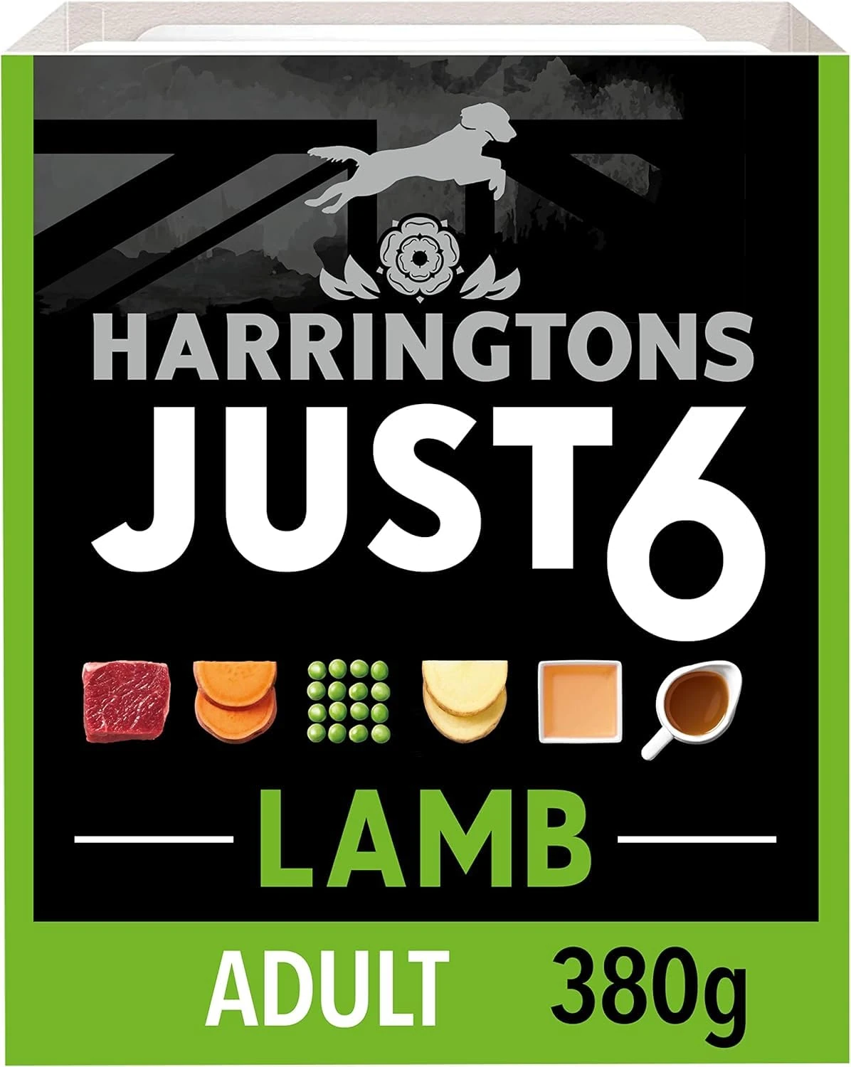 Harringtons Just 6 Complete Grain Free Hypoallergenic Lamb & Veg Wet Adult Dog Food 380g (Pack of 8) - In A Tasty Gravy
