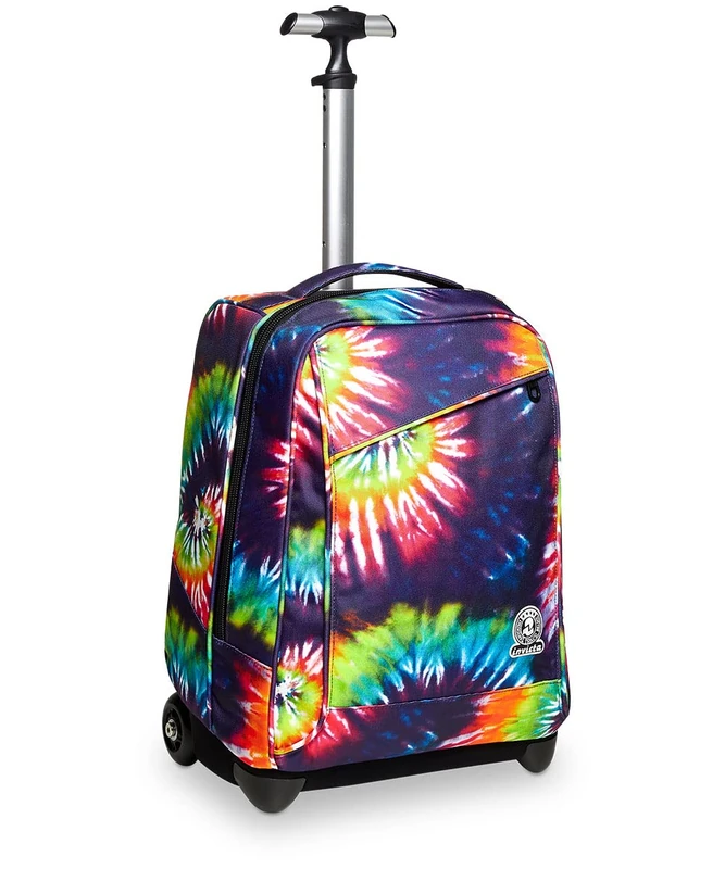 Invicta Rolling backpack, TIE&DYE, Wheeled Book Bag, 2 in 1, Backpack + Trolley, Eco-Friendly, for Teen, Girls&Boys, For School, Sport, Free Time, Laptop Sleeve, Italian Design, pattern