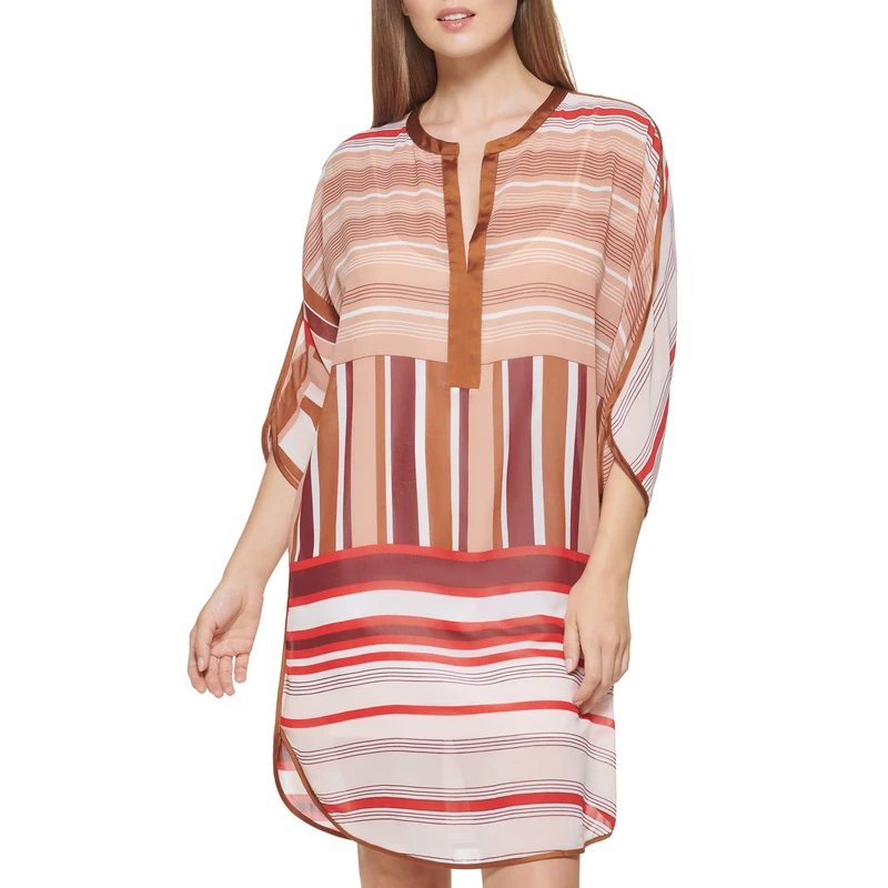 DKNY Women's Dresses Casual, French Nude/Multicoloured, S