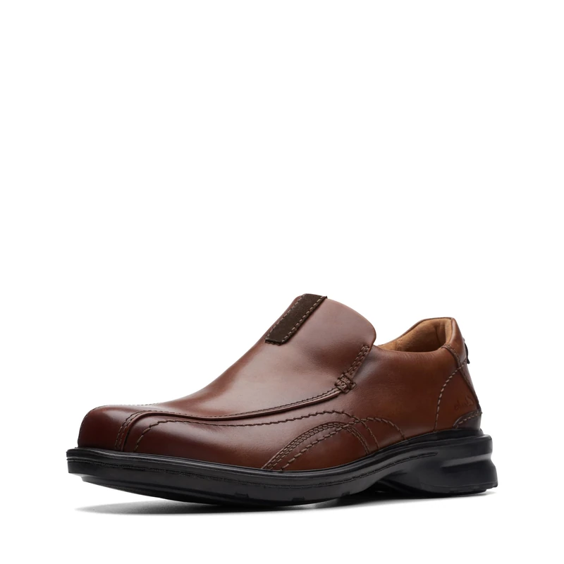 Clarks Men's Gessler Step Loafer, Dark Tan Leather, 10.5 UK
