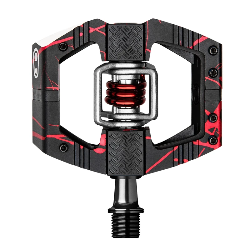 Crankbrothers Mallet-E LS Long Spindle Bicycle Pedals 9/16", Splatter Red