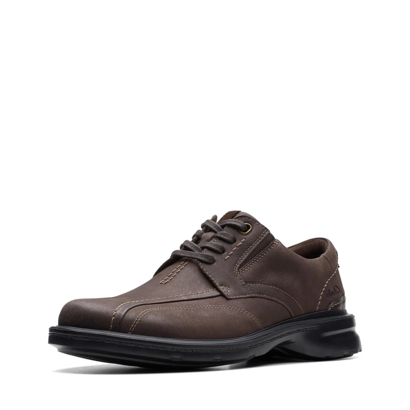 Clarks Mens Gessler Lace Oxford, Dark Brown Leather, 11