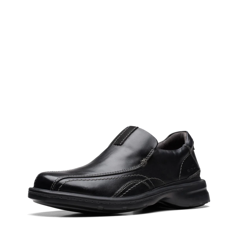 Clarks Men's Gessler Step Loafer, Black Leather, 8 UK