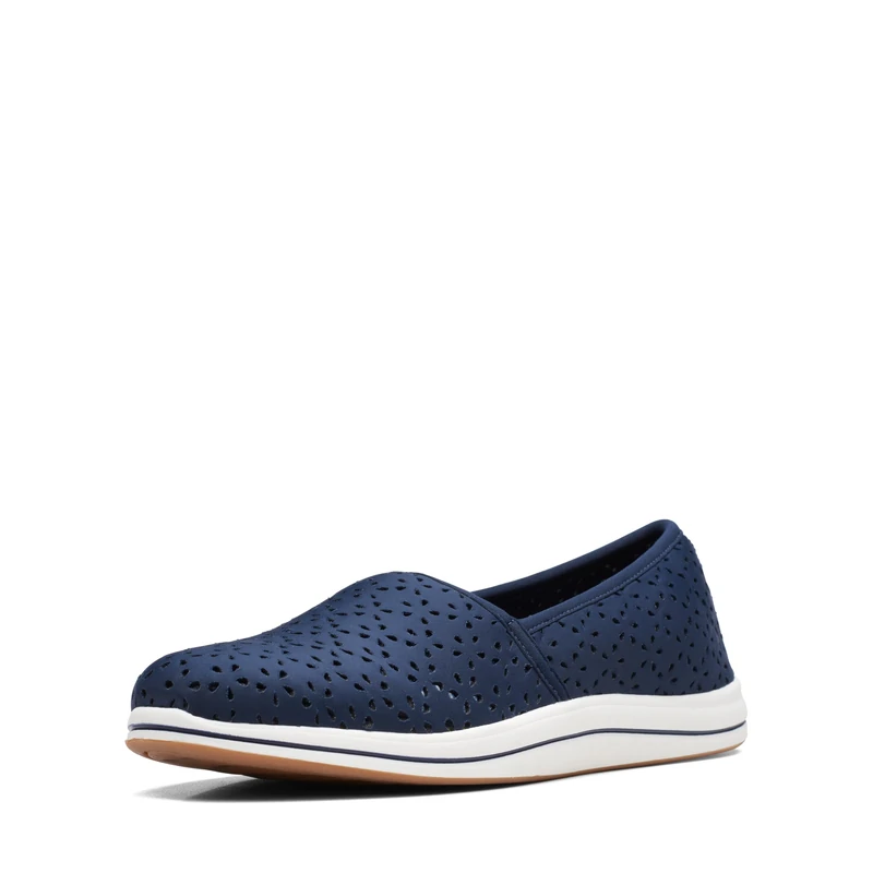 Clarks Women's Breeze Emily Loafer, Navy Synthetic, 4.5 UK
