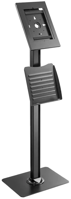 PRO SIGNAL Floor Standing iPad Kiosk Display – Black, Anti-Theft, Adjustable Tilt & Rotation – PSG91730