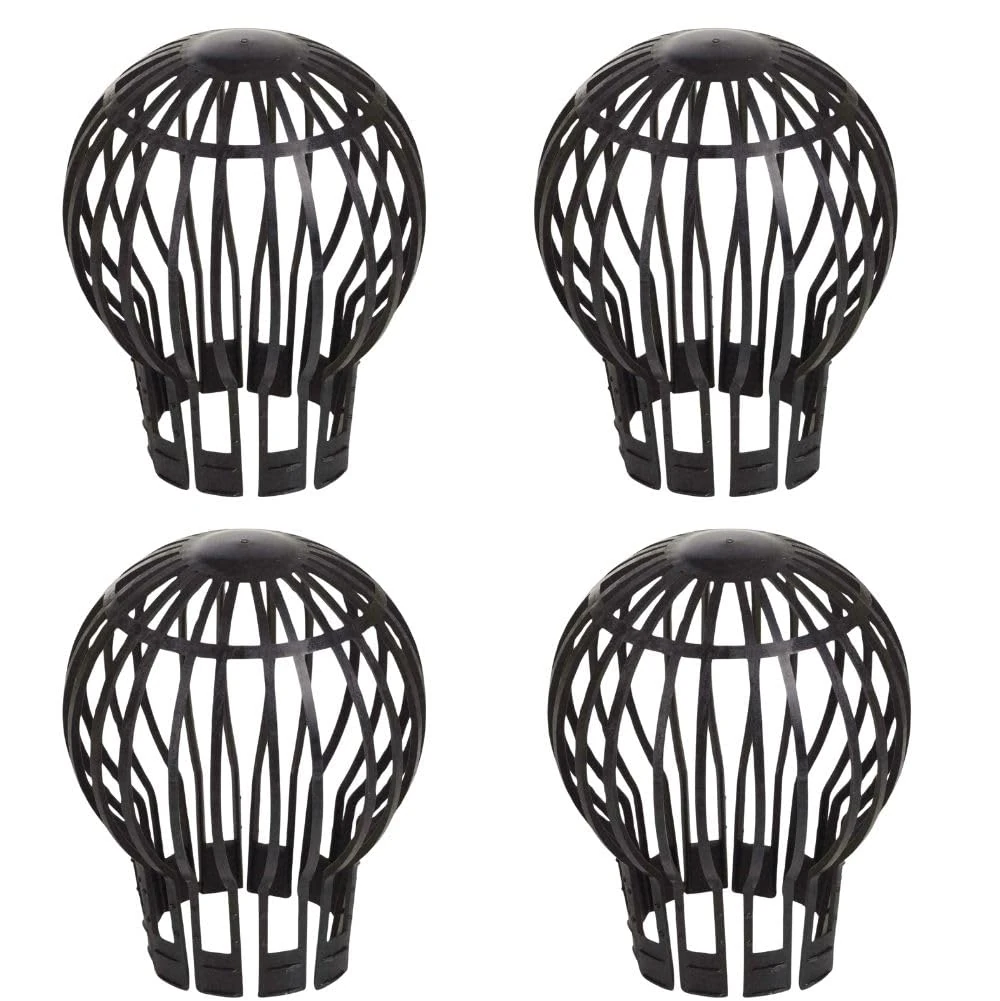 OrionMart Plastic Gutter Guards Downpipe Adjustable Black Filters - 2 Pcs Flexible Protectors Drainpipe Covers to Stops Leaves Debris Moss Mud - Prevent Drain Blockages