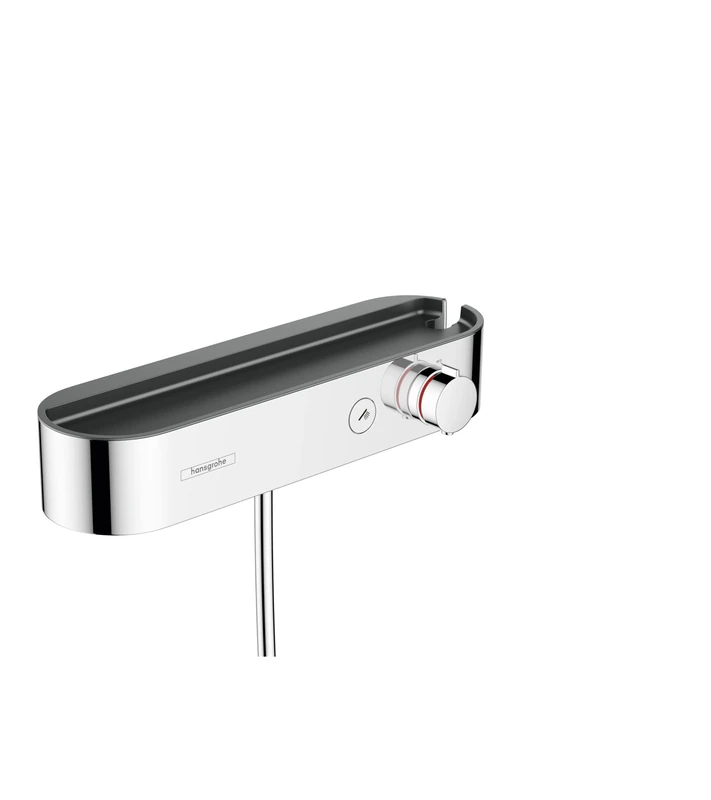 hansgrohe ShowerTablet Select - shower thermostat exposed, shower tap with safety stop at 40 °C, thermostat for showers, shower mixer for 1 function, chrome, 24360000