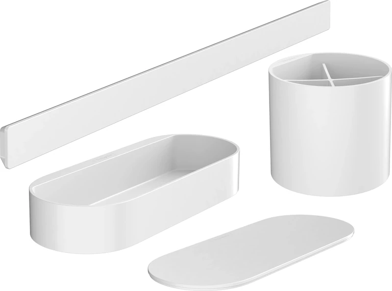 Hansgrohe WallStoris Bathroom Bundle, Accessories and Storage Set, no Drilling, Matt White, 27968700
