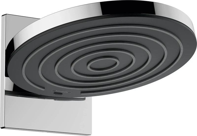 hansgrohe Pulsify S - Overhead Shower, Fixed Shower Head 260mm with Wall Connector, Rainfall Shower Head with 2 Sprays, Chrome, 24150000