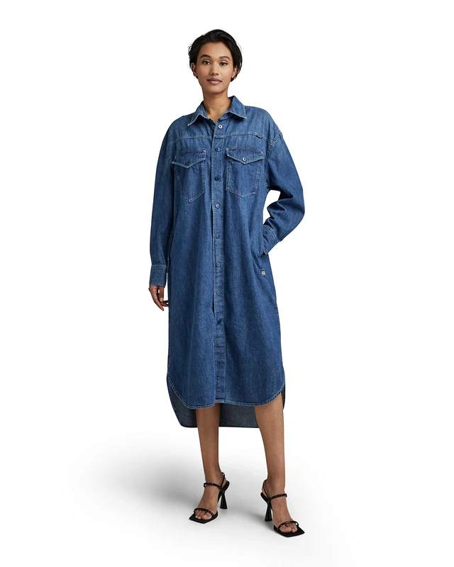 G-Star Women's Boxy Shirt Dress, Blue (faded harbor D22587-D252-D331), S