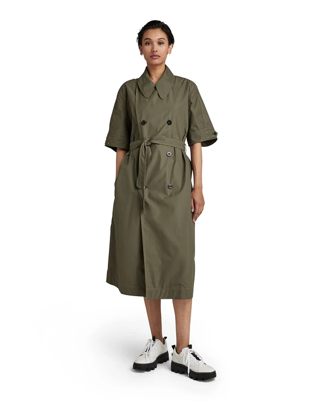 G-Star Women's High Trench Dress , Green (combat D21530-A790-723), M