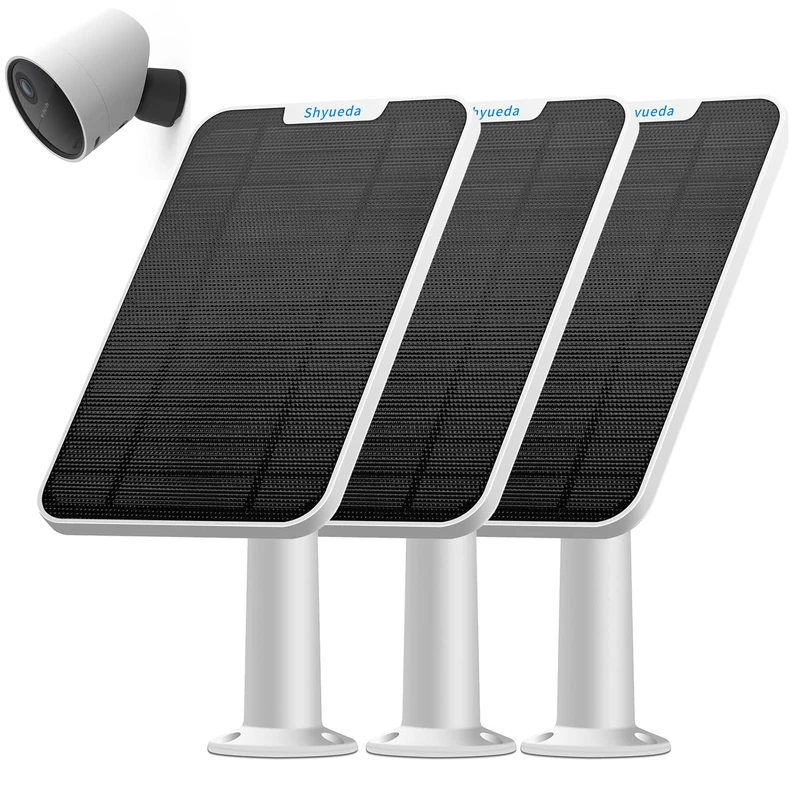 4W Solar Panel Charging Compatible with SimpliSafe Outdoor Security Camera only, with 13.1ft Waterproof Charging Cable, IP65 Weatherproof,Includes Secure Wall Mount(White)