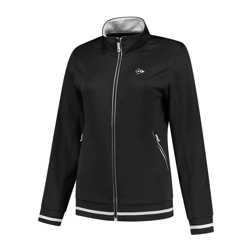 Dunlop Women's Club Ladies Knitted Jacket Tennis Shirt, Nero, XL - Image 1