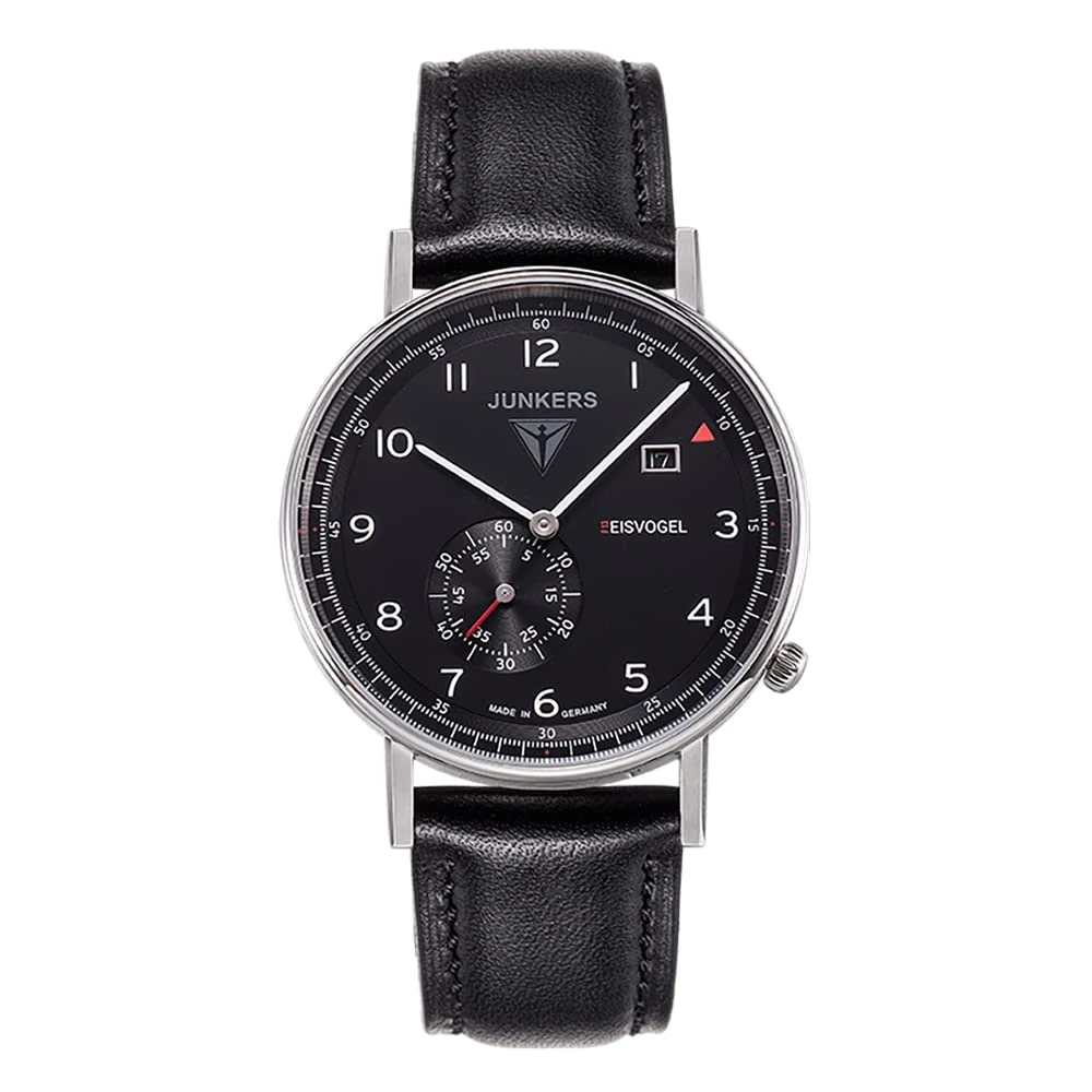 VICTOIA Hyde Men's Watch Quartz Chronograph Fashion Business Luxury Genuine Leather Waterproof Watch for Men (Black)