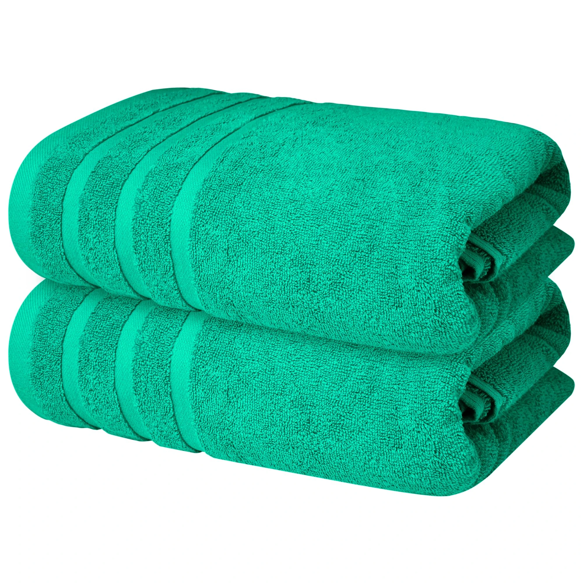 Infinitee Xclusives Bath Towels Set of 2 (70x140 cm) – 100% Soft Ring-Spun Cotton, Ultra Soft & Highly Absorbent Towels for Spa, Gym, Hotel & Everyday Bathroom Use |Vivid Green|