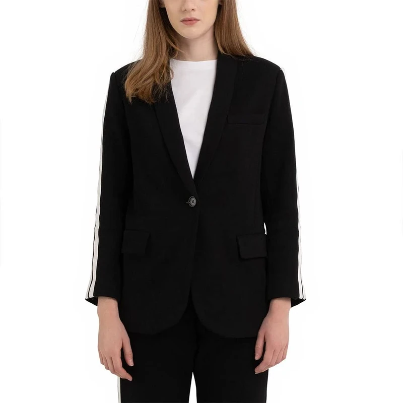 REPLAY Women's W7749a Blazer, 098 Black, XS