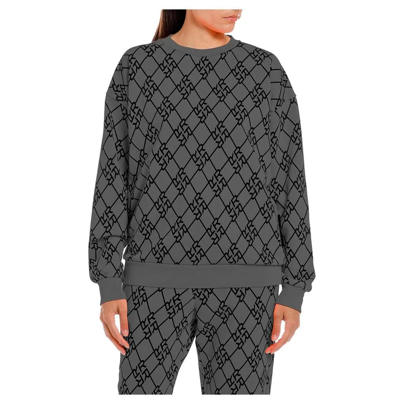 REPLAY Women's Sweatshirt, 040 Grey Black, XS