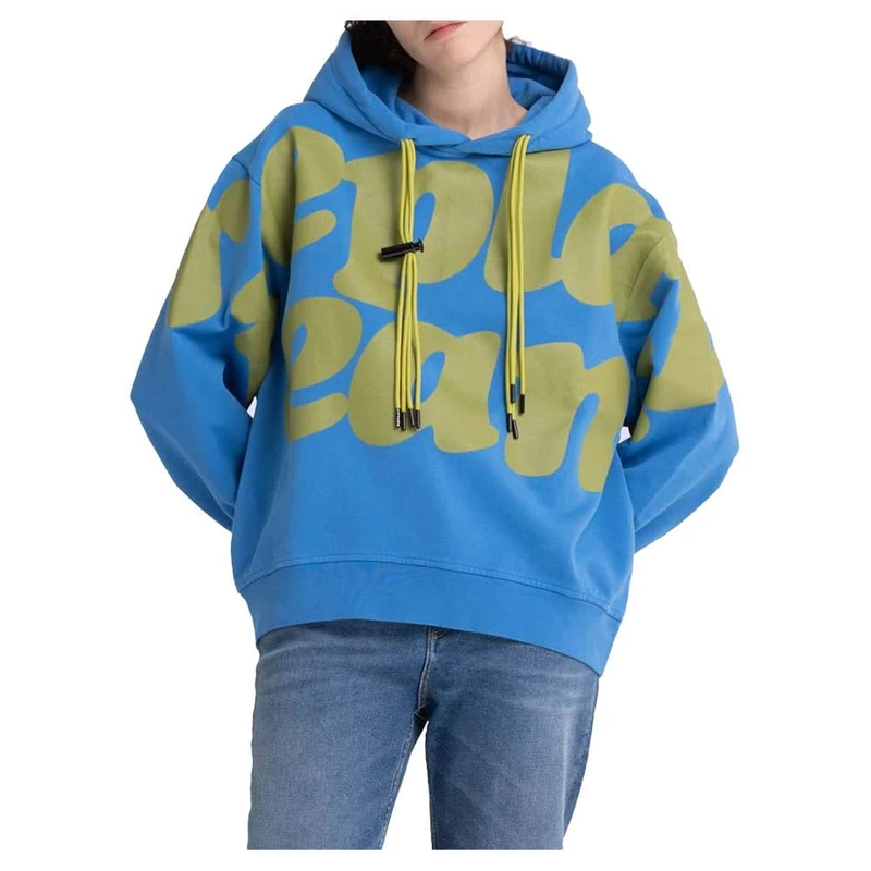 REPLAY Women's W3632b Hooded Sweatshirt, 972 Blue, XS