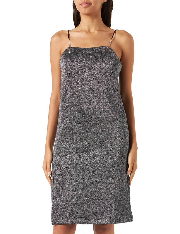 REPLAY Women's W9021 Dress, 090 Silver Lurex, XXS
