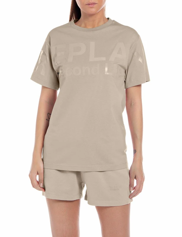 REPLAY Women's W3591f T-Shirt, 893 Sand, XXS