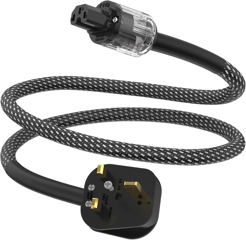 Tertullus Audiophile Power Cable Hifi Power Cable Ofc Power Cord Male To Female Home Audio Cable For Hifi Cd Tube Amplifier (2m, P122-transparent shell)